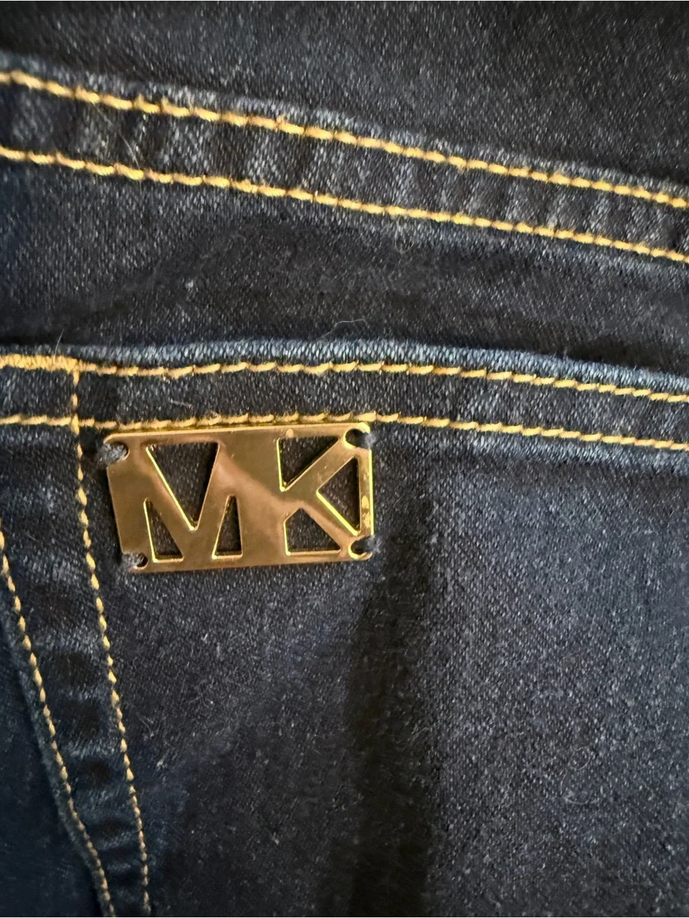 Michael Kors Women's Dark Indigo Skinny Jeans with Gold Hardware